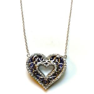 Sterling Silver & Crystal Heart Necklace